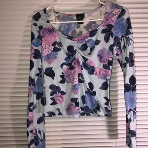 long sleeve floral T-shirt